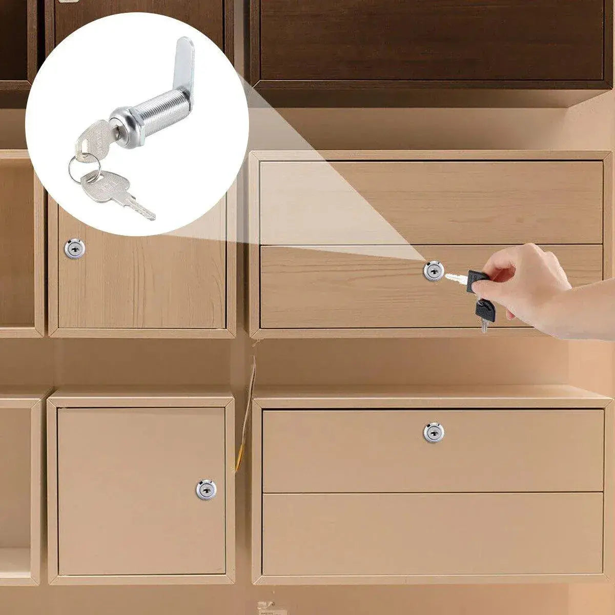 1/5/10pcs File Cabinet Drawer Milk Box Swivel Lock Small Round Security Lock - 25mm-5PCS Wholesale Hub