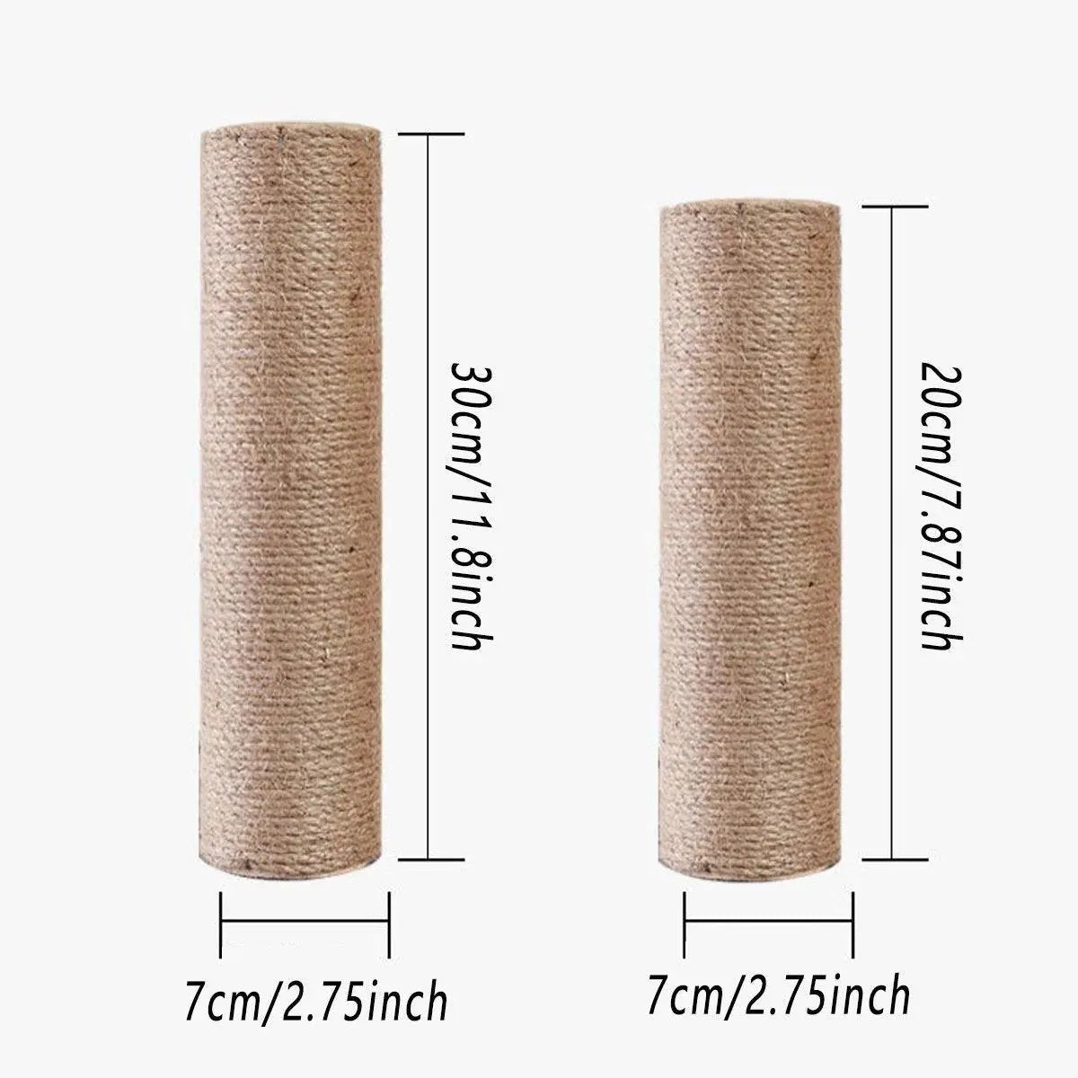 2pcs Sisal Cat Scratching Post Climbing Frame Replacement Pole for Cats Activity - 20cm Wholesale Hub