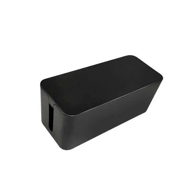 Large Cable Wire Storage Box Case Cord Management Socket Tidy Organizer with Lid - White S Wholesale Hub