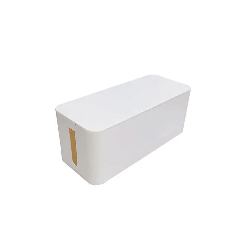 Large Cable Wire Storage Box Case Cord Management Socket Tidy Organizer with Lid - White S Wholesale Hub