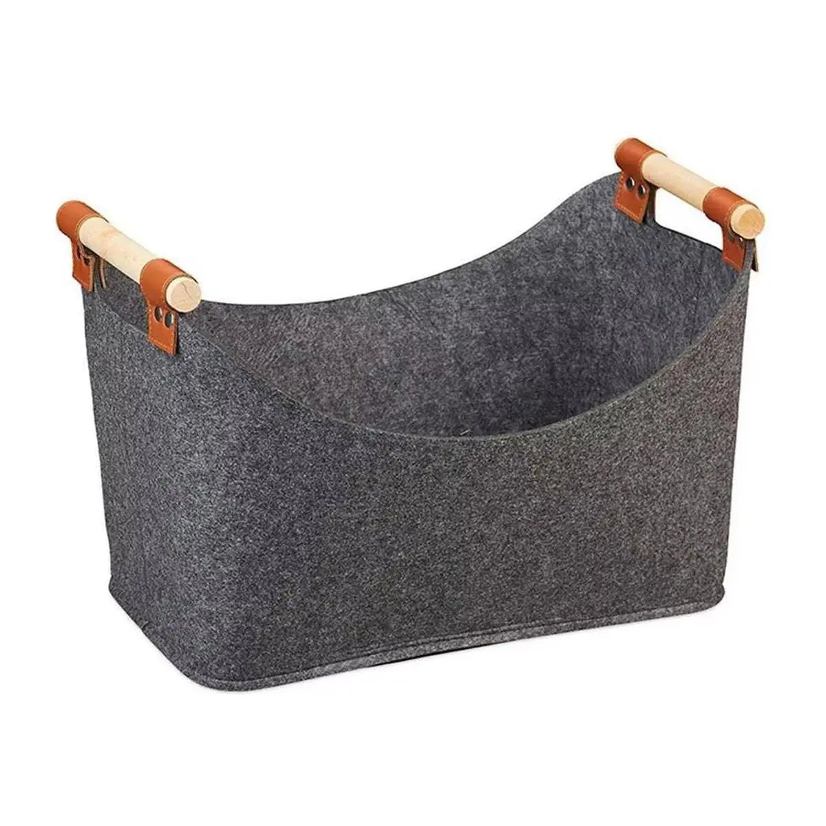 Felt Firewood Storage Basket Tote Bag Large Felt Basket for Firewood Wood Holder Wholesale Hub