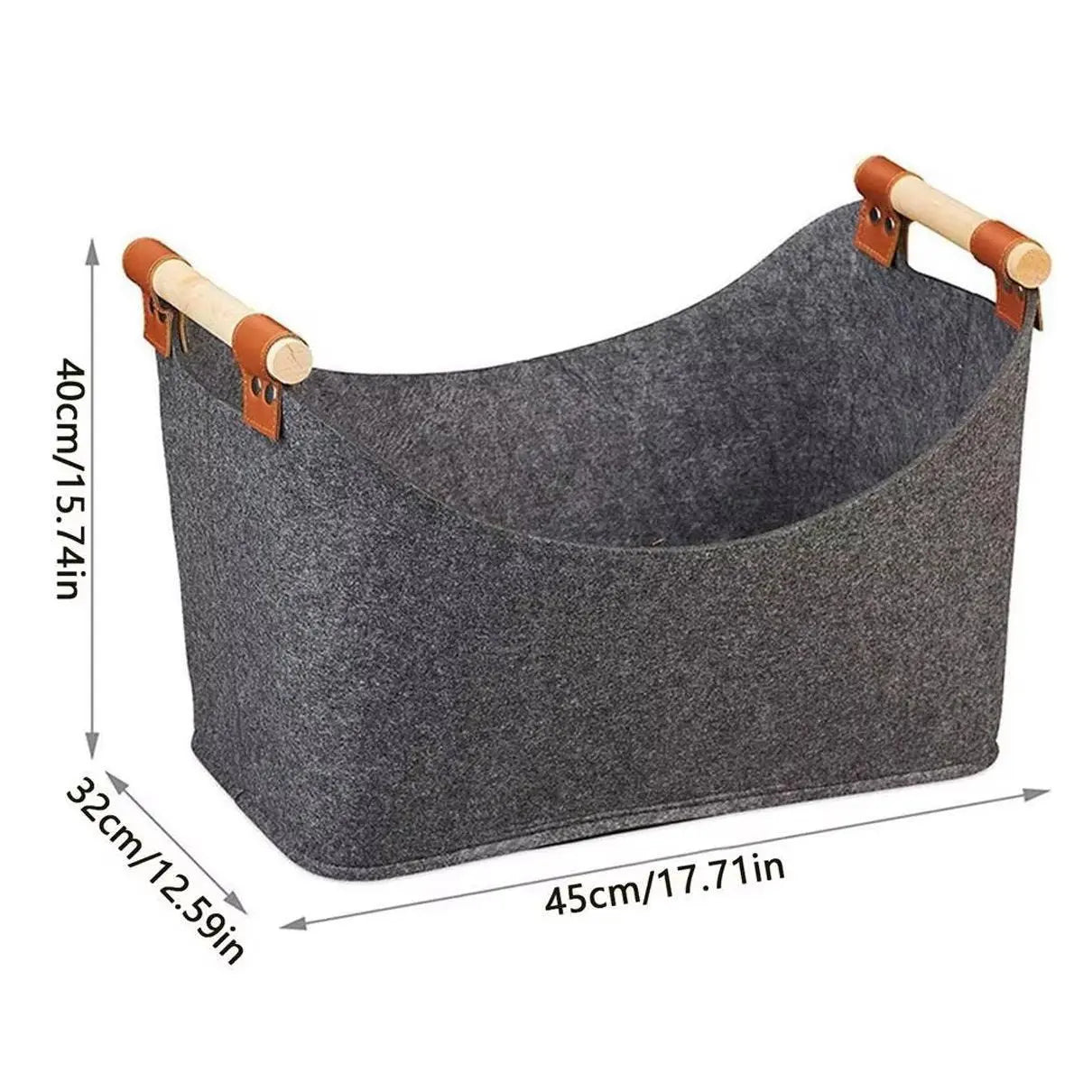 Felt Firewood Storage Basket Tote Bag Large Felt Basket for Firewood Wood Holder Wholesale Hub