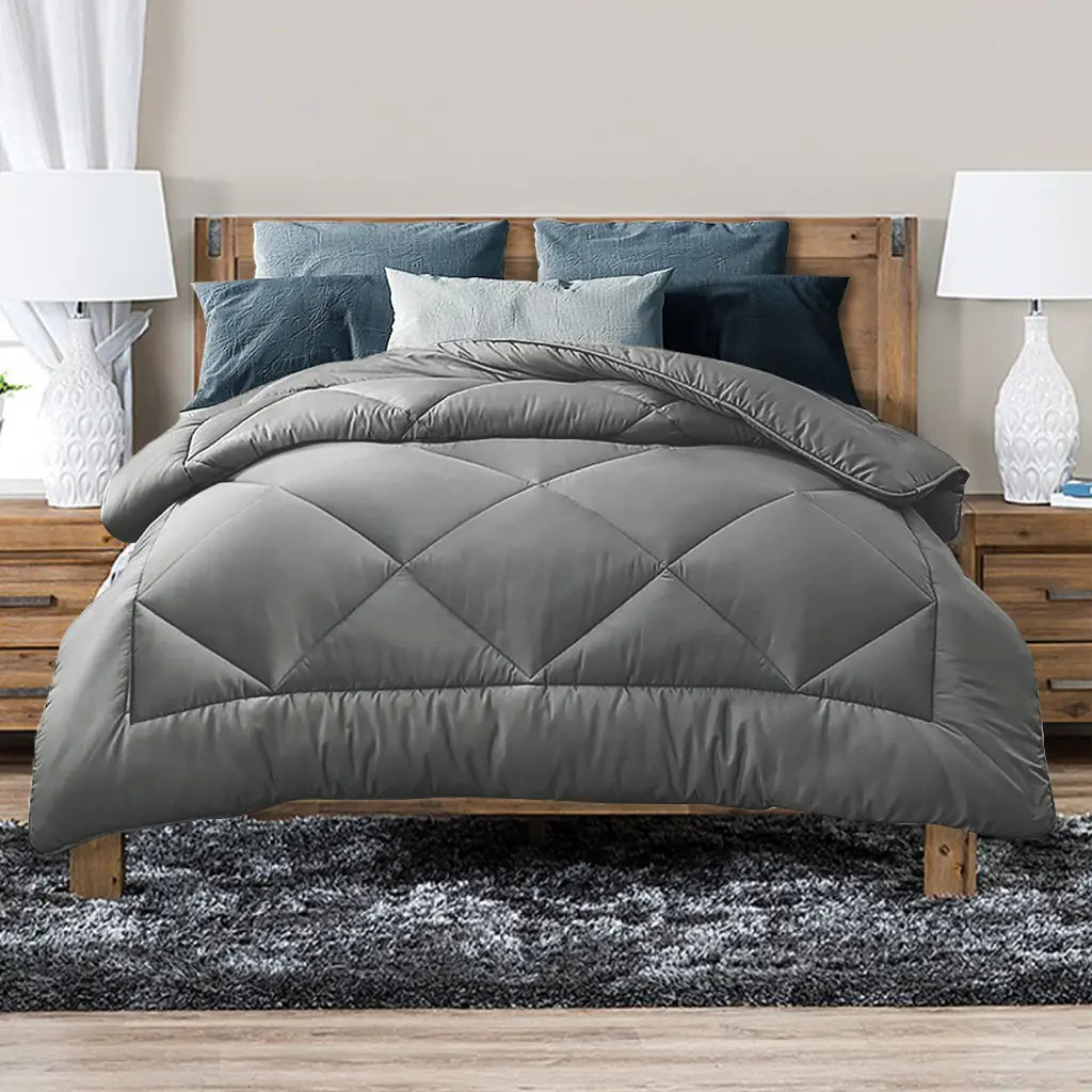 Luxor Australian Made All Season Grey 400GSM Bamboo Blend Quilt King Wholesale Hub