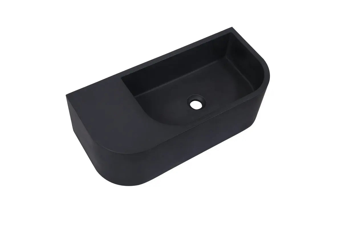 New Concrete Cement Wash Basin Counter Top Matte Black Wall Hung Basin Wholesale Hub