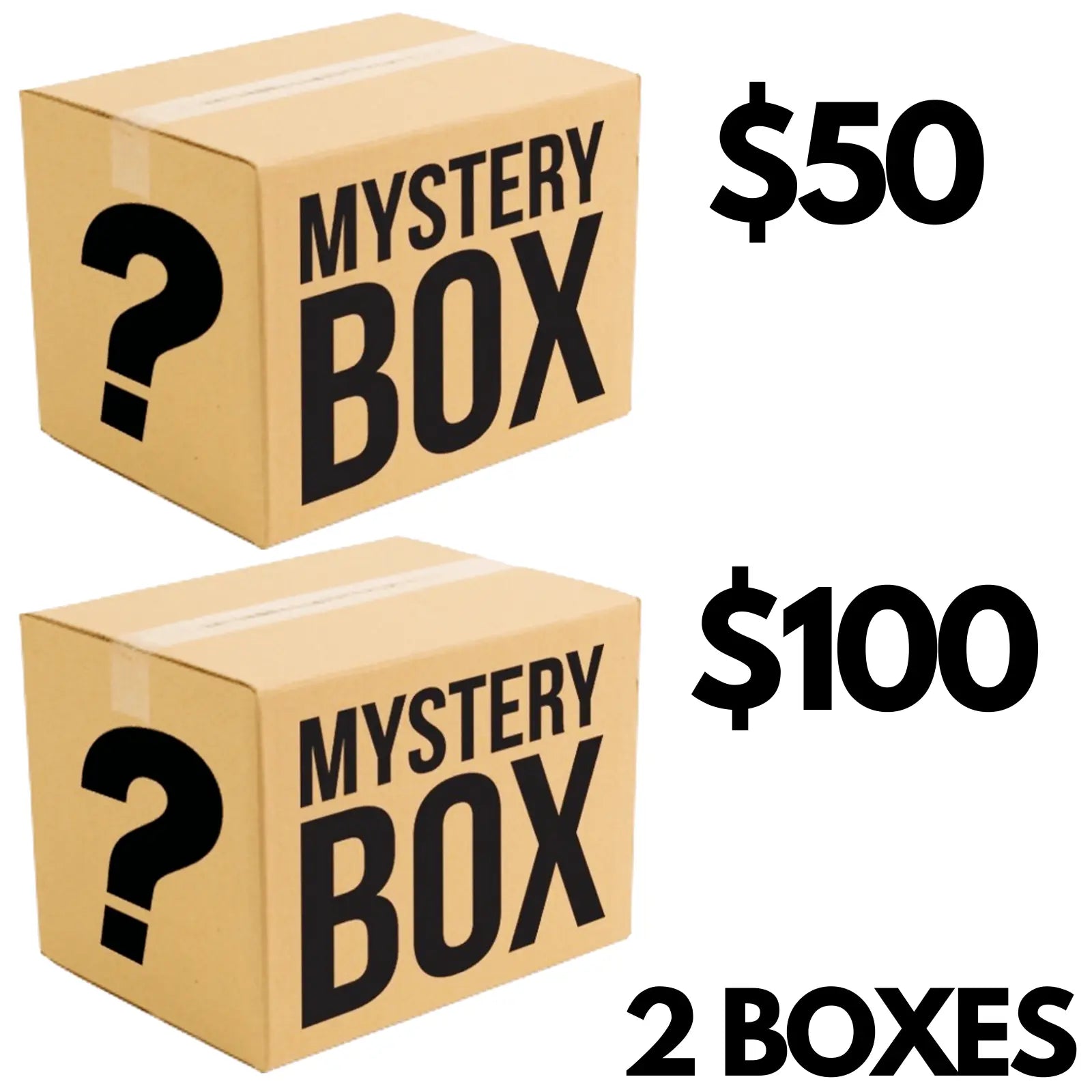 2 Boxes Mystery Box Set of Assorted Lucky Dip Random Products (Medium & Large Box) Wholesale Hub