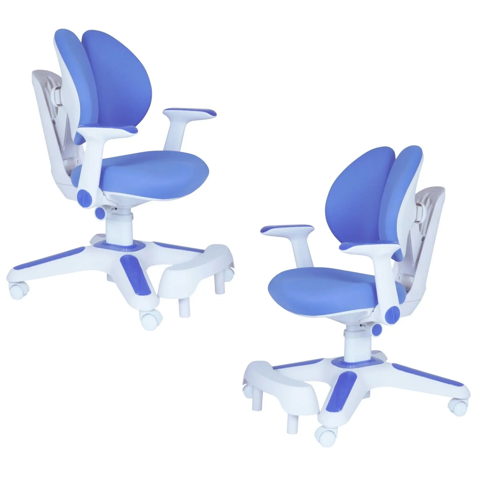 Ergonomic Children Kids Study Chair Set of 2 Height Adjustable - Blue Wholesale Hub