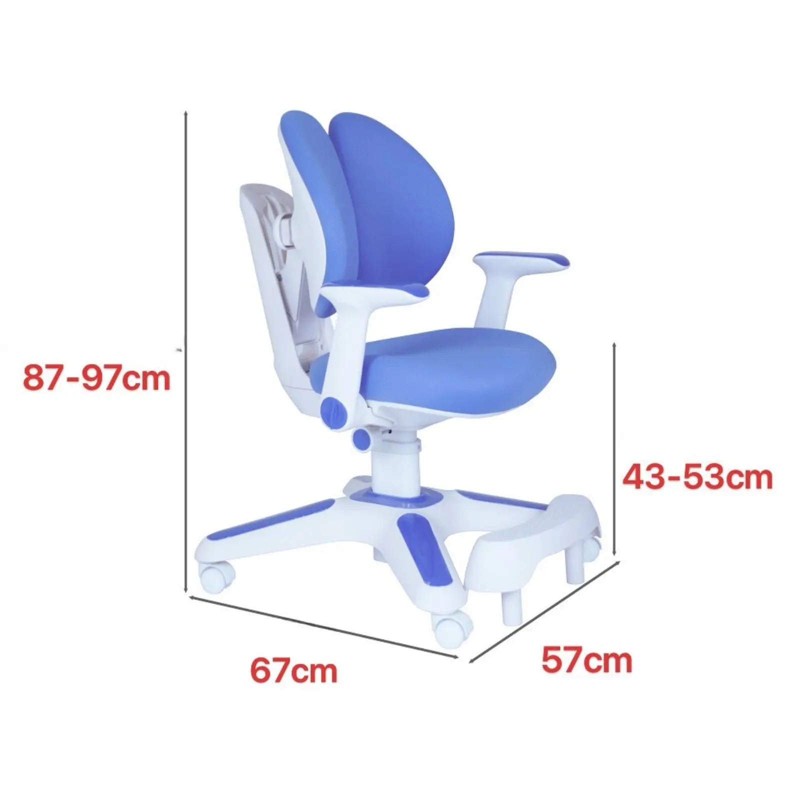 Ergonomic Children Kids Study Chair Set of 6 Height Adjustable - Blue Wholesale Hub