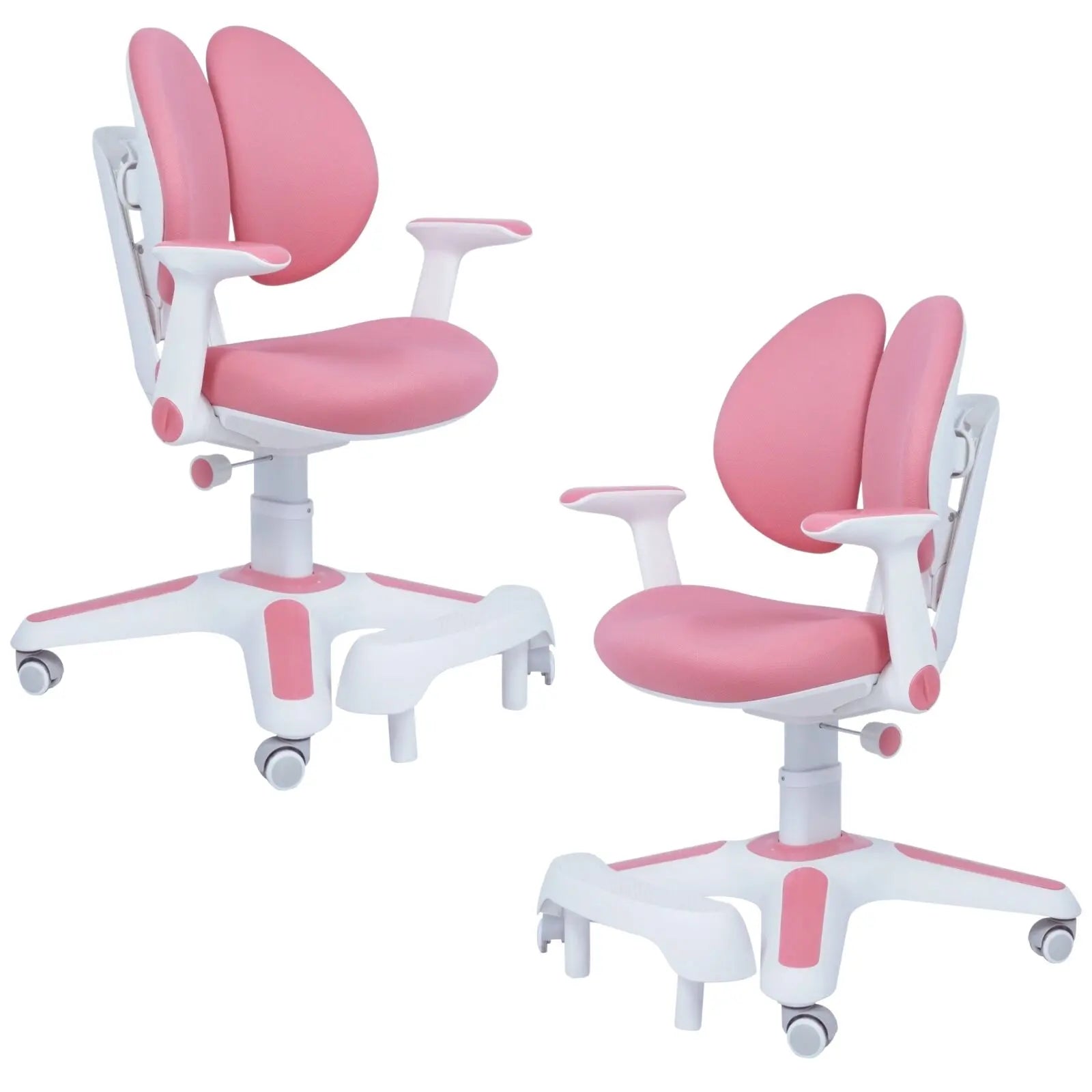 2x Ergonomic Children Kids Study Chairs Height Adjustable - Pink Wholesale Hub