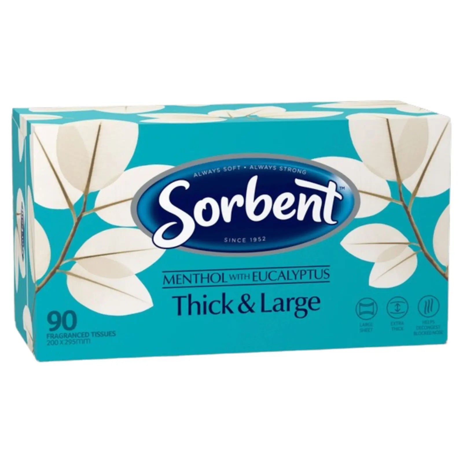 Sorbent Facial Tissues Thick & Large Menthol Fragranced - 90-Pack Wholesale Hub