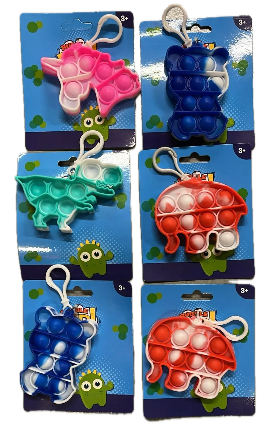 Push Bubble Pop It Fidget Keyring Squeeze Toy Sensory Silicone Stress Reliever Wholesale Hub
