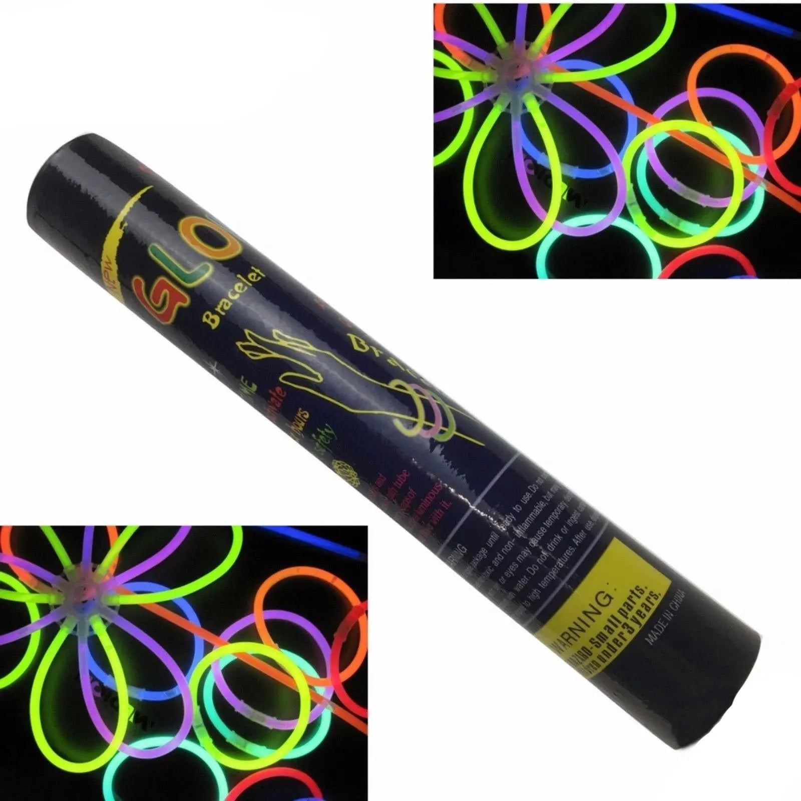50 GLOW STICKS Party Light Glow In The Dark Rave NECKLACE Disco Bulk Wholesale Hub