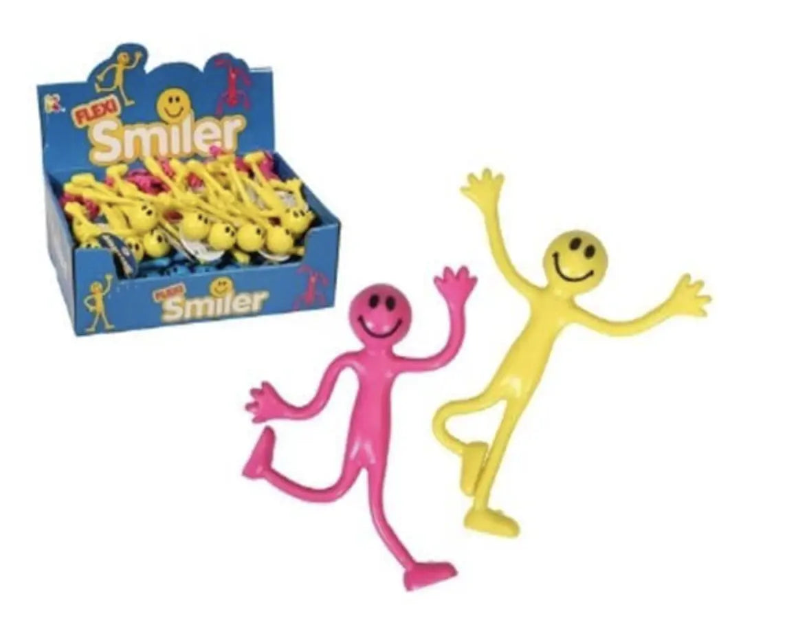 1x Bendy Smiley Man - Assorted Wholesale Hub