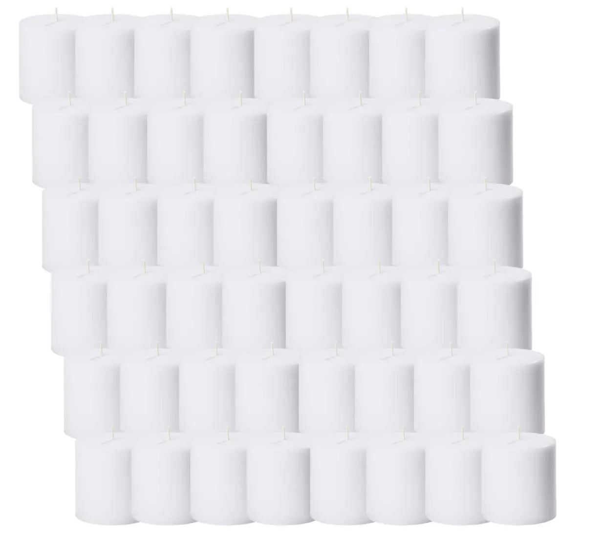 48x Premium Church Candle Pillar Candles White Unscented Lead Free 36Hrs - 7*7cm Wholesale Hub