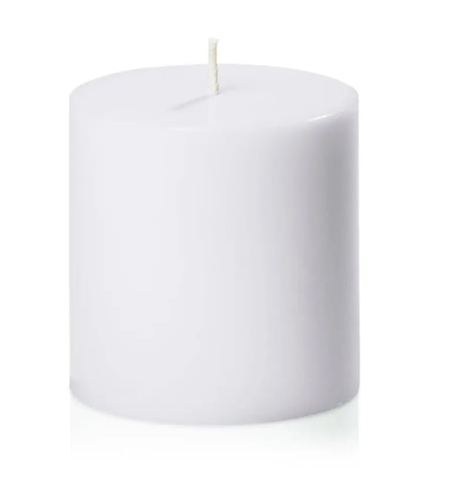 48x Premium Church Candle Pillar Candles White Unscented Lead Free 36Hrs - 7*7cm Wholesale Hub