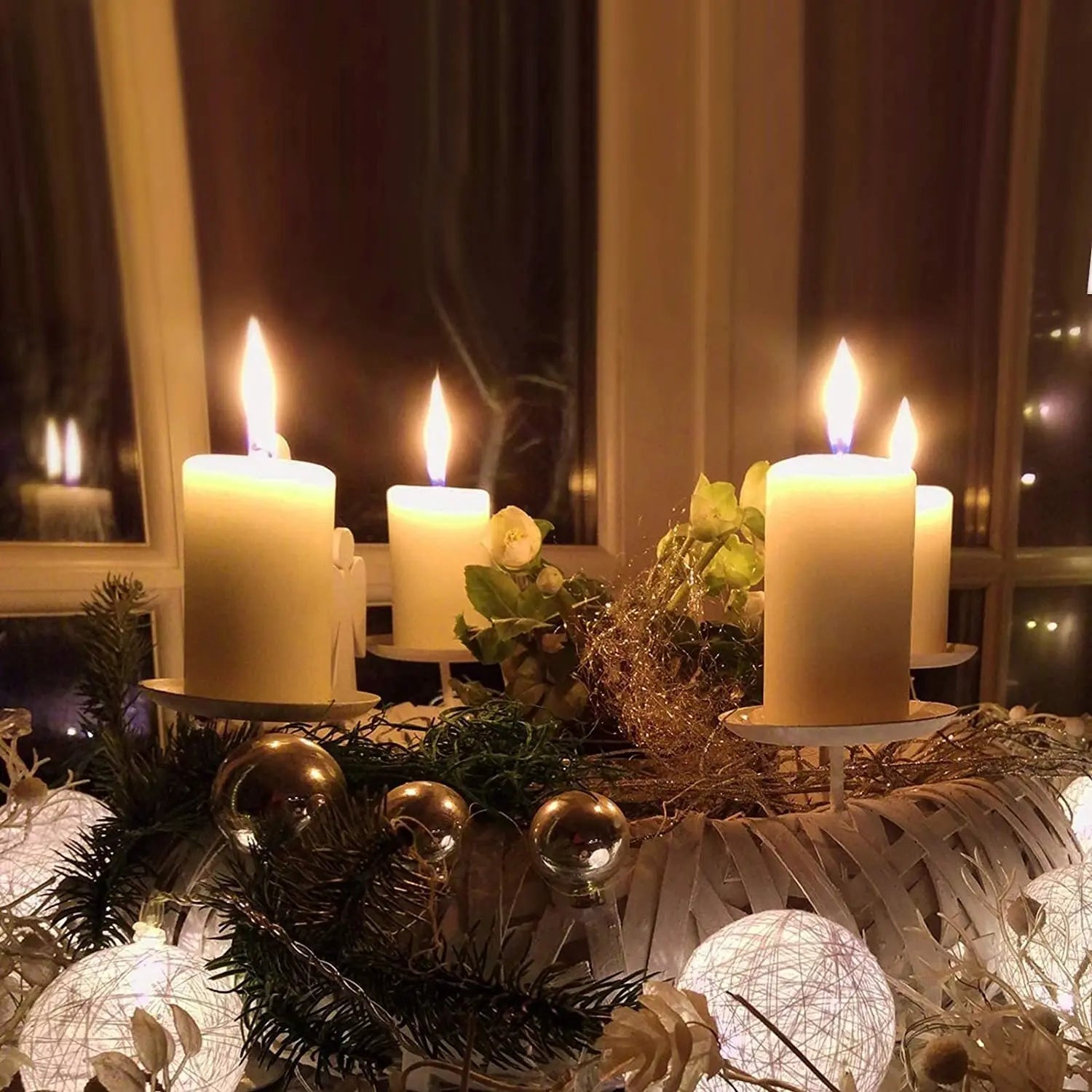 48x Premium Church Candle Pillar Candles White Unscented Lead Free 36Hrs - 7*7cm Wholesale Hub
