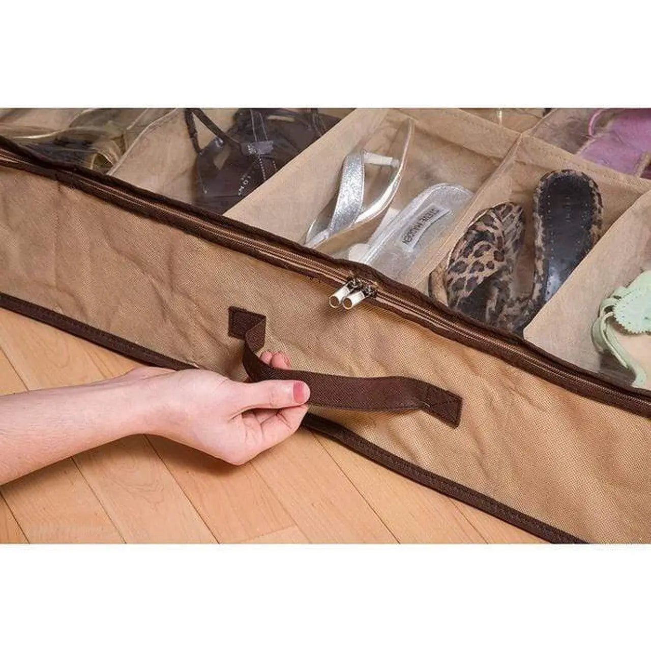Shoe Organiser 12 Pair Under Bed Storage Zippered Breathable Wardrobe Closet Bag Wholesale Hub