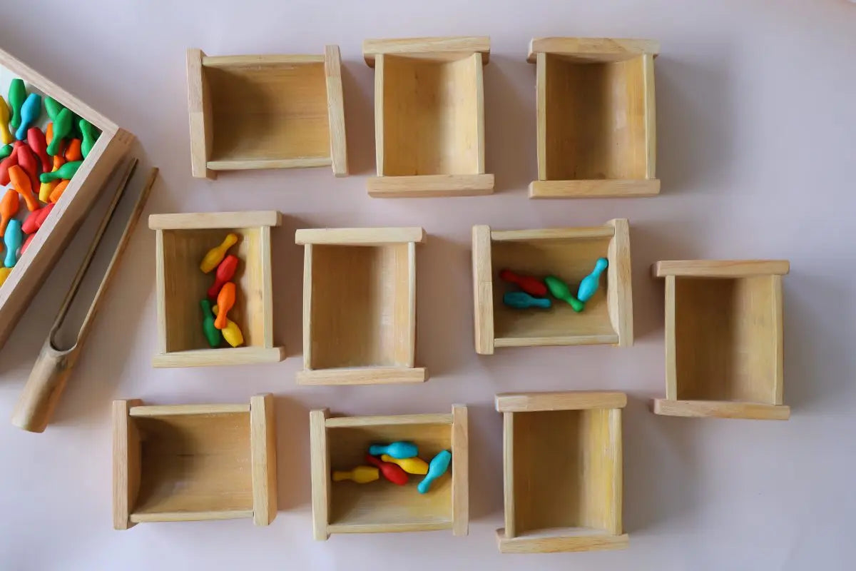 Natural Bamboo Sorting Containers Wholesale Hub