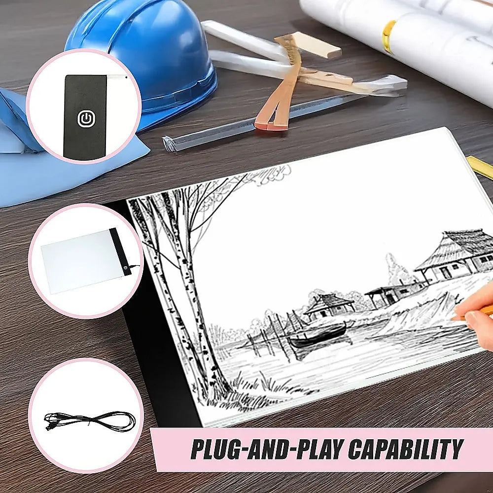 A4 LED Light Box Tracing Board Art Design Stencil Tattoo Copy Drawing Pad Wholesale Hub