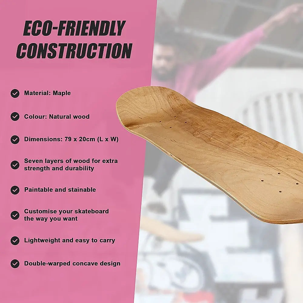 7 Layers Skateboard Deck Natural Wood Maple Double Concave Blank Skate Board DIY Wholesale Hub