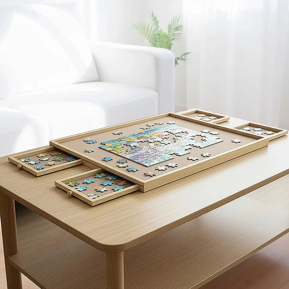 Wooden Jigsaw Puzzle Table Board Storage Table Tray Puzzle For Adult Kid Wholesale Hub