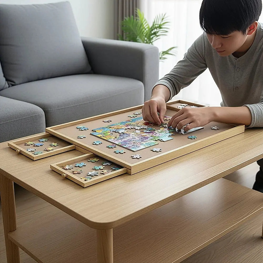 Wooden Jigsaw Puzzle Table Board Storage Table Tray Puzzle For Adult Kid Wholesale Hub