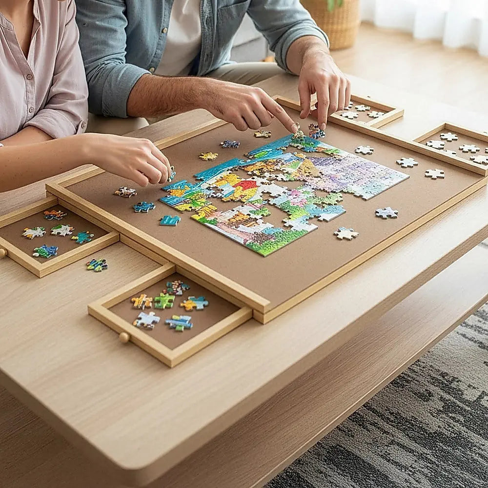 Wooden Jigsaw Puzzle Table Board Storage Table Tray Puzzle For Adult Kid Wholesale Hub
