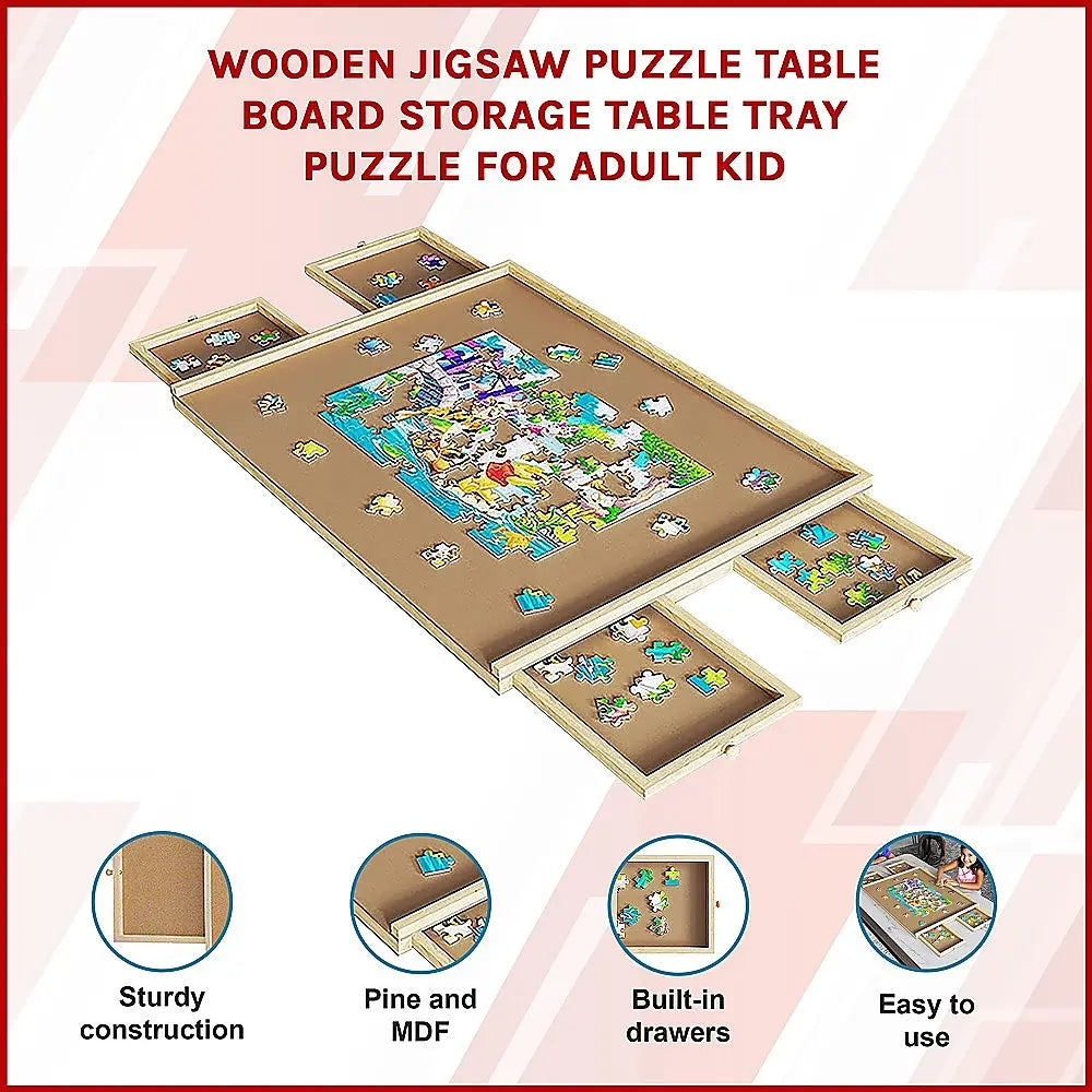 Wooden Jigsaw Puzzle Table Board Storage Table Tray Puzzle For Adult Kid Wholesale Hub