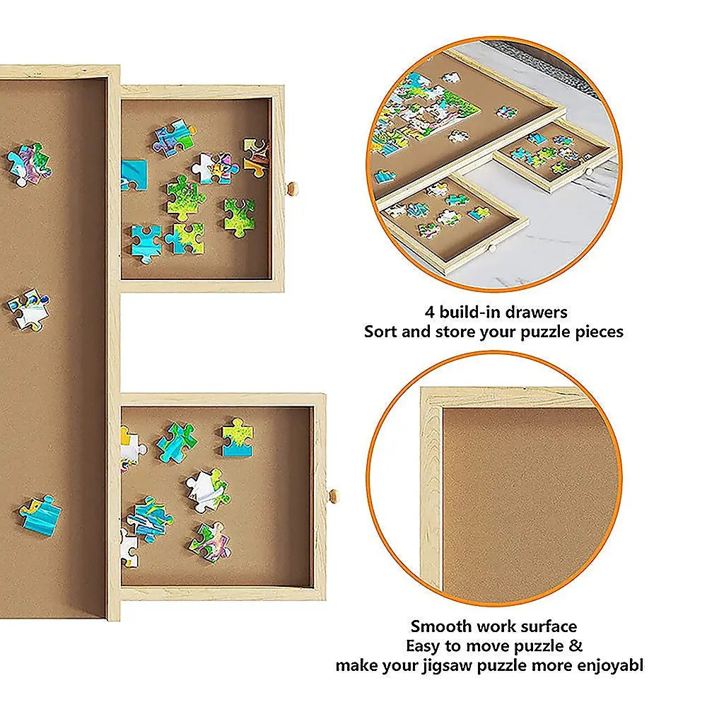 Wooden Jigsaw Puzzle Table Board Storage Table Tray Puzzle For Adult Kid Wholesale Hub