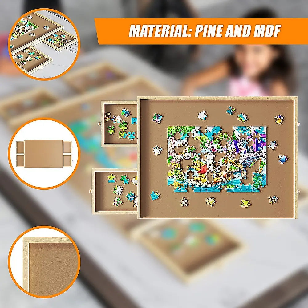 Wooden Jigsaw Puzzle Table Board Storage Table Tray Puzzle For Adult Kid Wholesale Hub