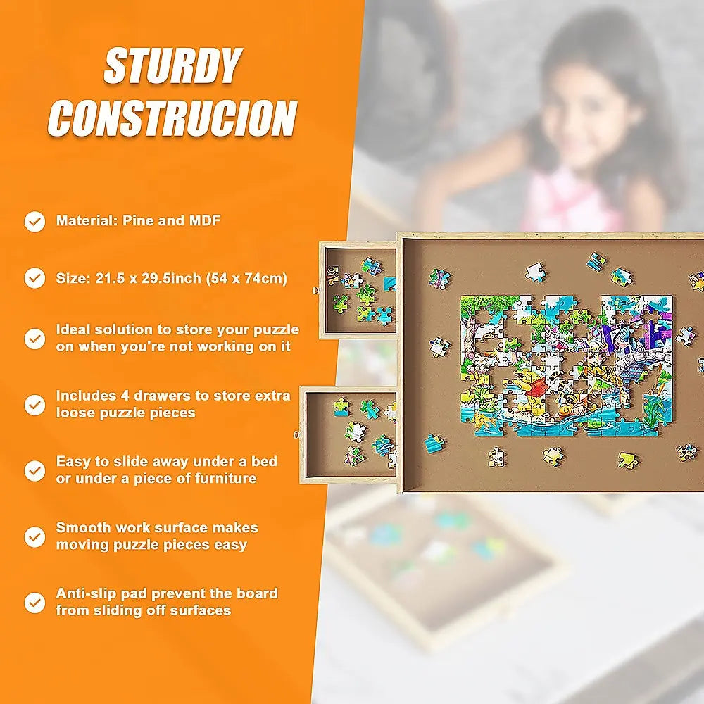 Wooden Jigsaw Puzzle Table Board Storage Table Tray Puzzle For Adult Kid Wholesale Hub