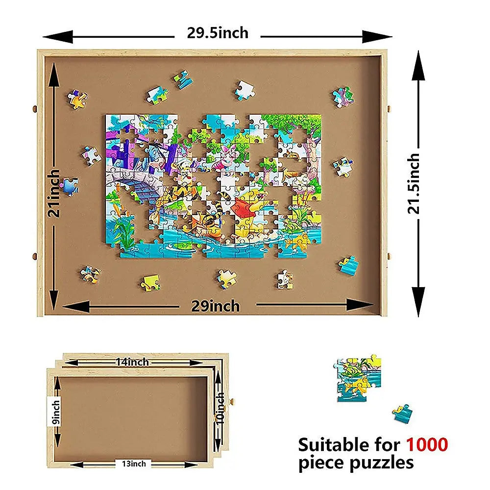 Wooden Jigsaw Puzzle Table Board Storage Table Tray Puzzle For Adult Kid Wholesale Hub