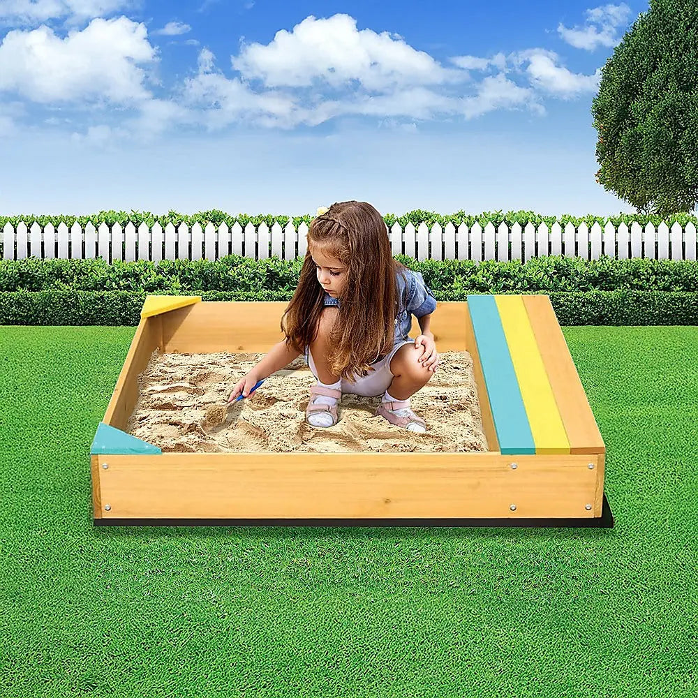 Wooden Kids Backyard Sandbox Children Outdoor Play Toy Sandpit Wholesale Hub