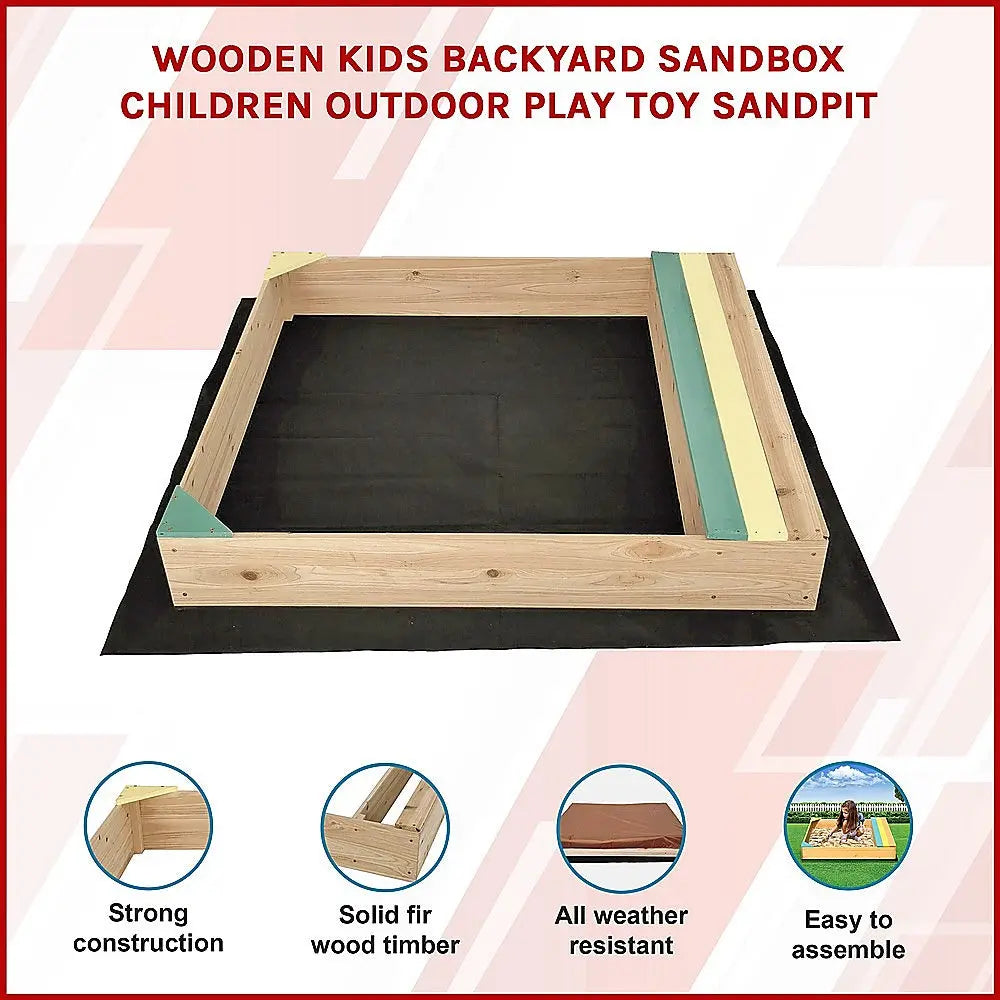 Wooden Kids Backyard Sandbox Children Outdoor Play Toy Sandpit Wholesale Hub