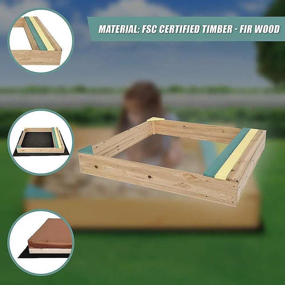 Wooden Kids Backyard Sandbox Children Outdoor Play Toy Sandpit Wholesale Hub