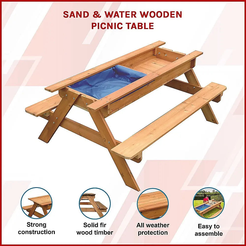 Sand & Water Wooden Picnic Table Wholesale Hub