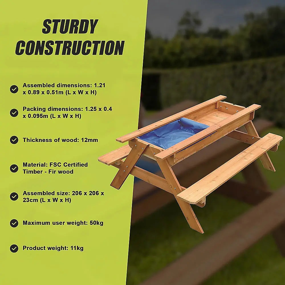 Sand & Water Wooden Picnic Table Wholesale Hub