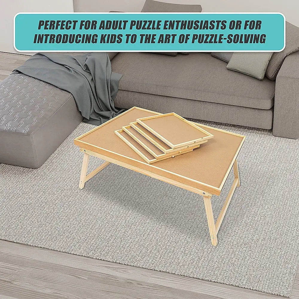 1500 Piece Wooden Jigsaw Puzzle Table – 67x87cm Puzzle Board with Folding Legs Wholesale Hub