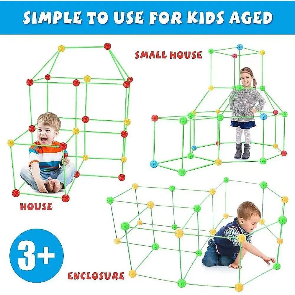 217pcs Kids Construction Fort Building Kit Castles 3D Play House Tent Toys Wholesale Hub