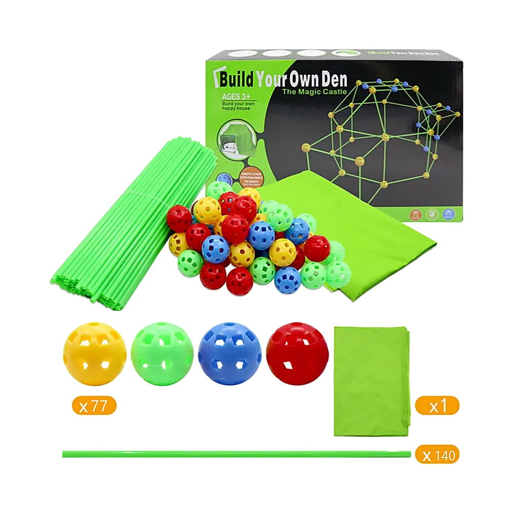 217pcs Kids Construction Fort Building Kit Castles 3D Play House Tent Toys Wholesale Hub