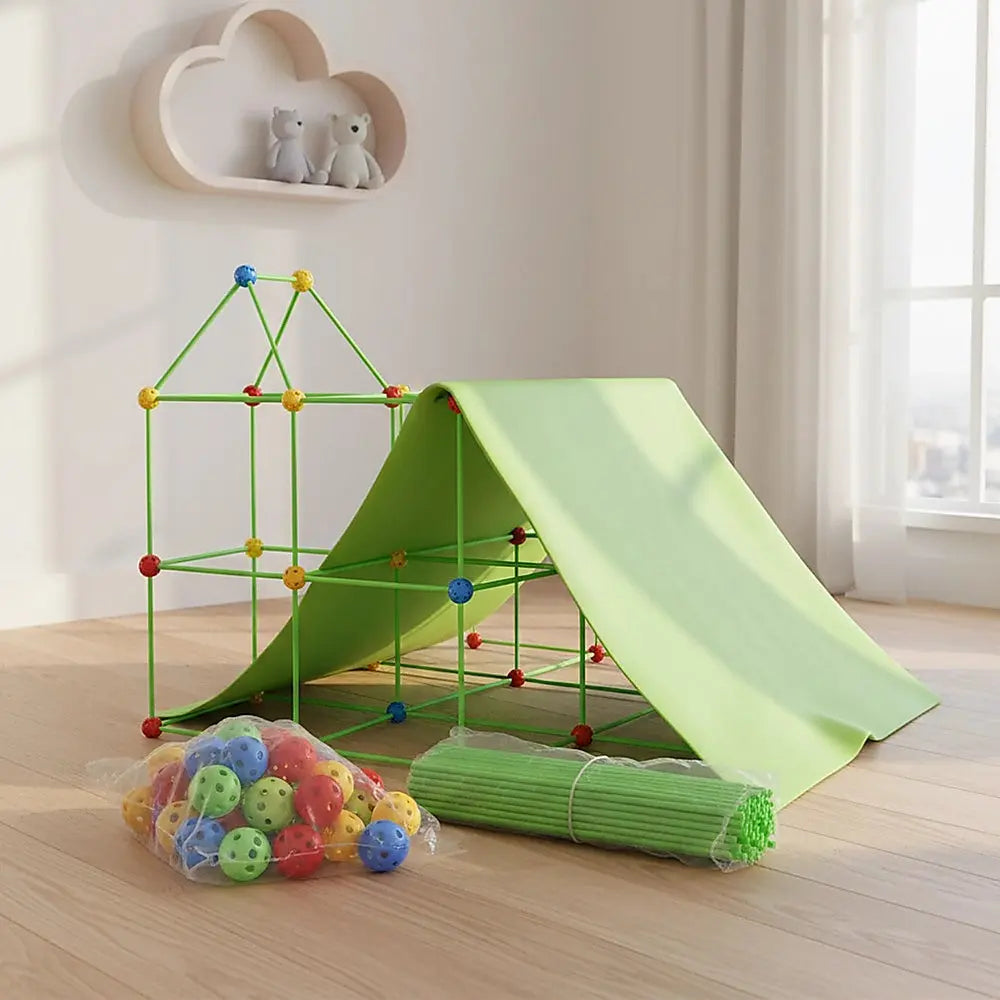 217pcs Kids Construction Fort Building Kit Castles 3D Play House Tent Toys Wholesale Hub