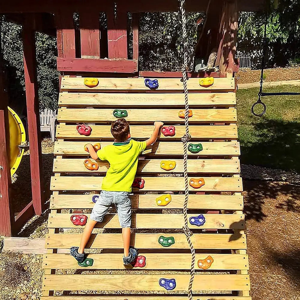 Jungle Gym Rock Climbing Holds Kids Wall Mounting Hardware Knotted Rope 25 Handles Playground Wholesale Hub