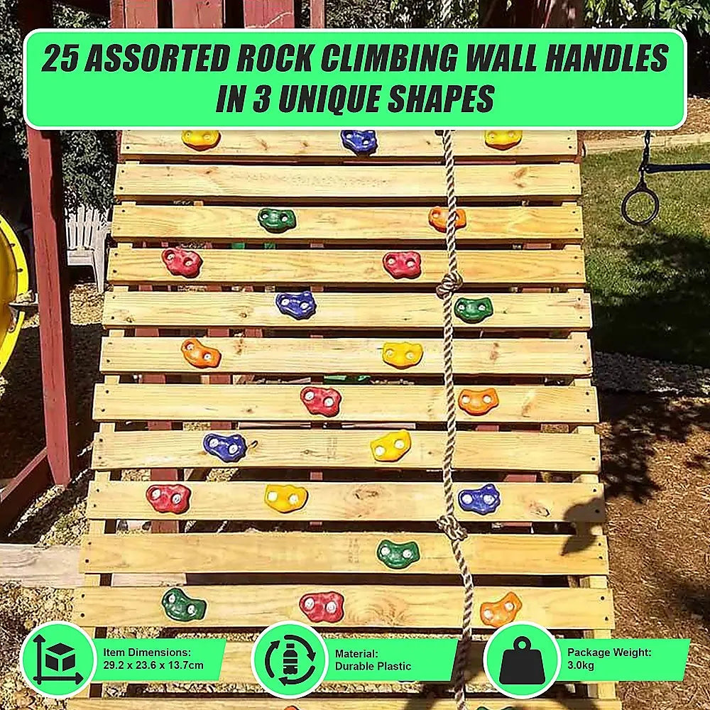 Jungle Gym Rock Climbing Holds Kids Wall Mounting Hardware Knotted Rope 25 Handles Playground Wholesale Hub