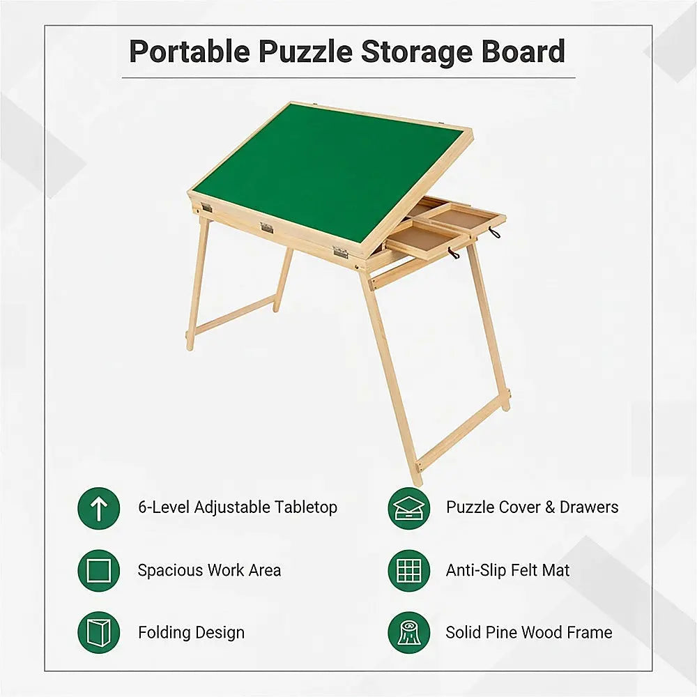 1500-Piece Jigsaw Puzzle Table with Folding Legs – Portable Puzzle Storage Board Wholesale Hub