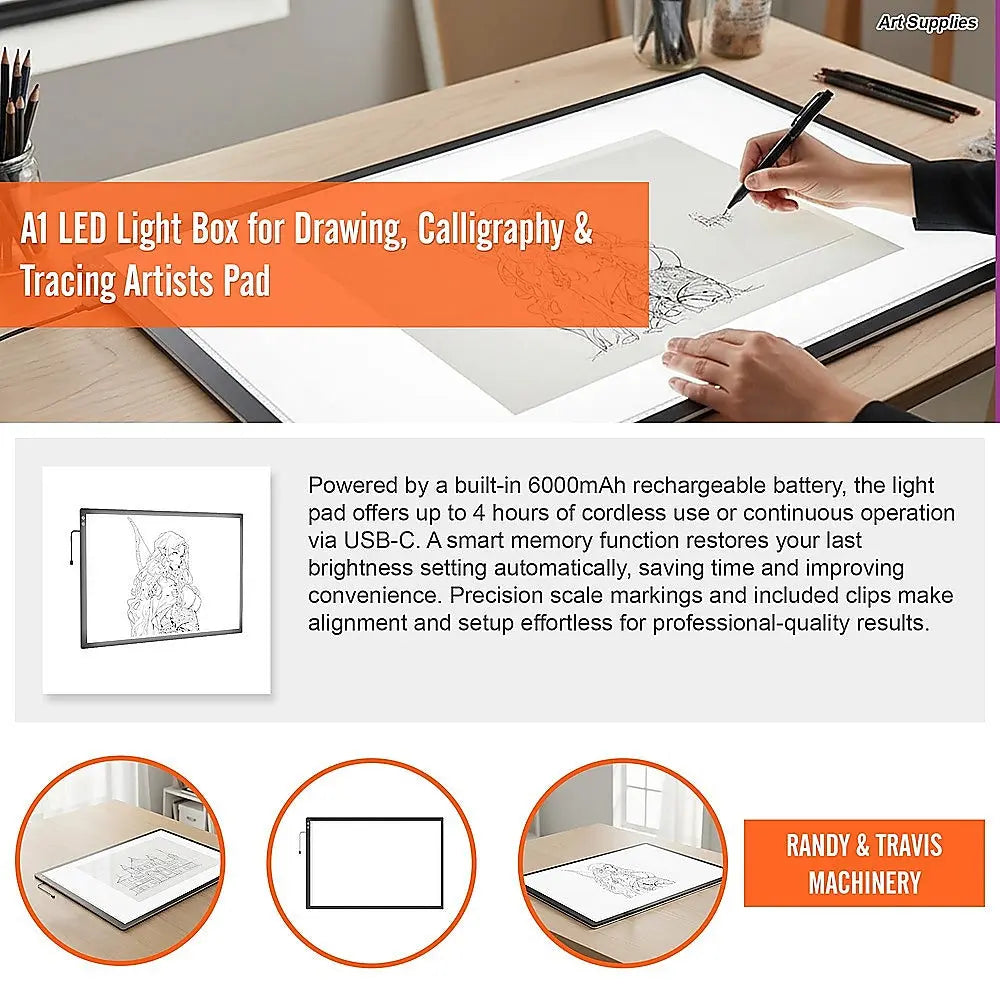 A1 LED Light Box for Drawing, Calligraphy & Tracing Artists Pad Wholesale Hub