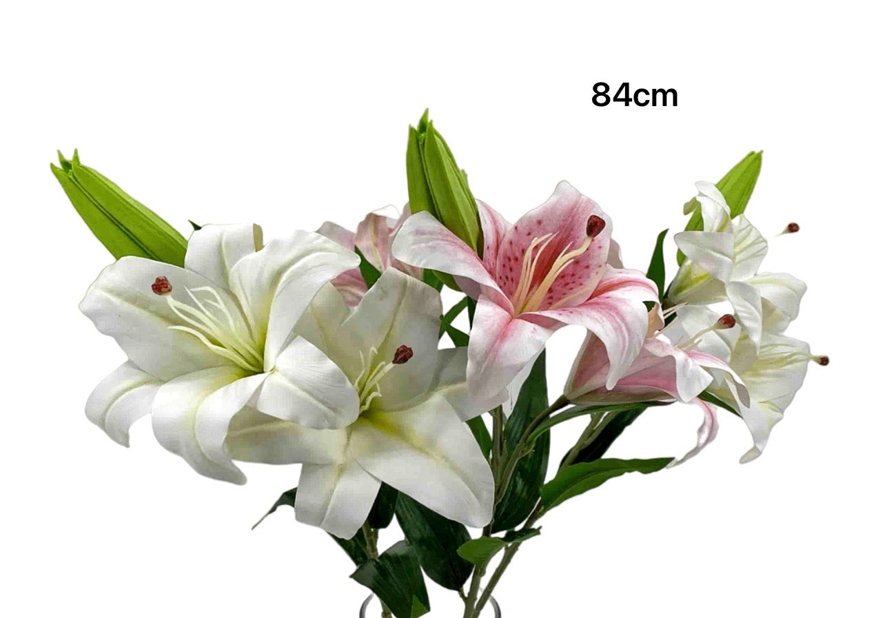 bulk 24 Artificial Lily 2 Heads Assort 84cm Wholesale Hub