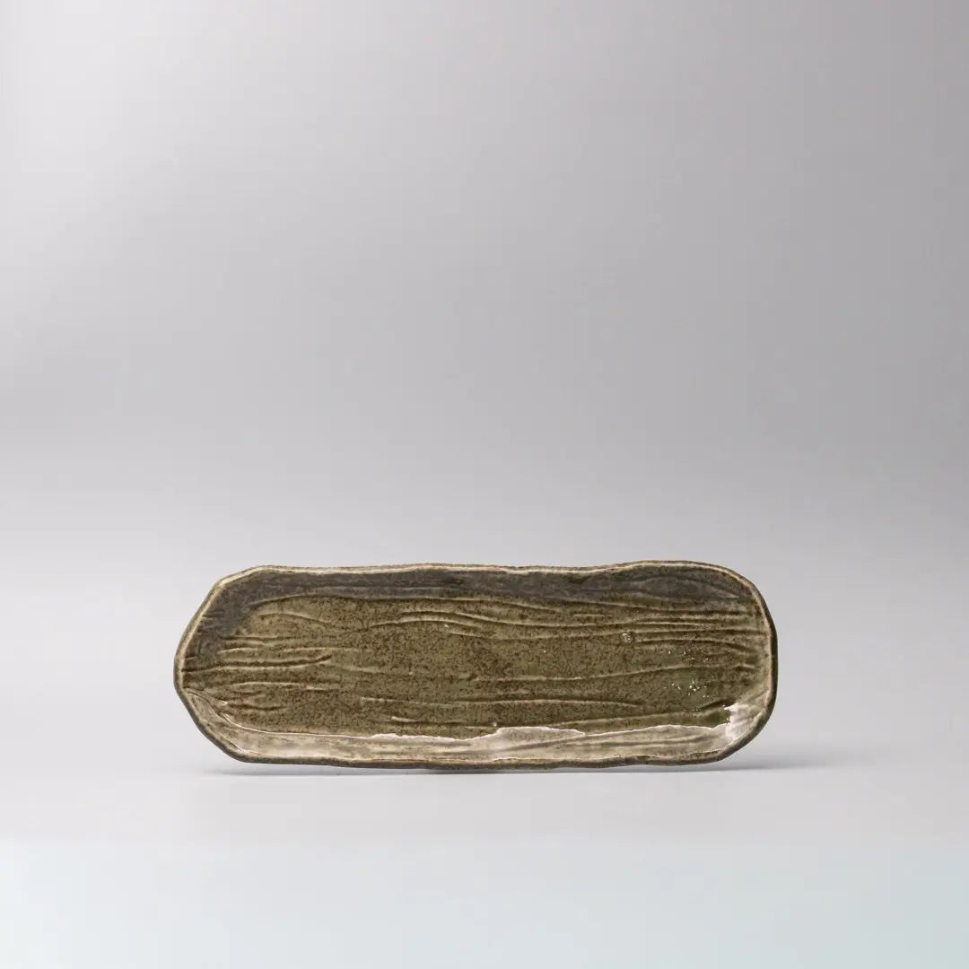 Plate Sashimi Organic Shape 13cm Sage Glaze Wholesale Hub