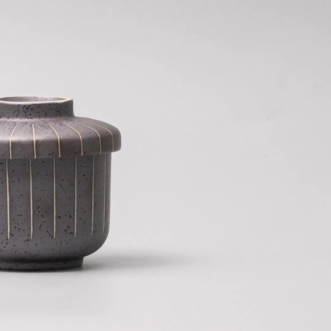 Cup Chawanmushi 170ml Matt Black Stripe Glaze Wholesale Hub