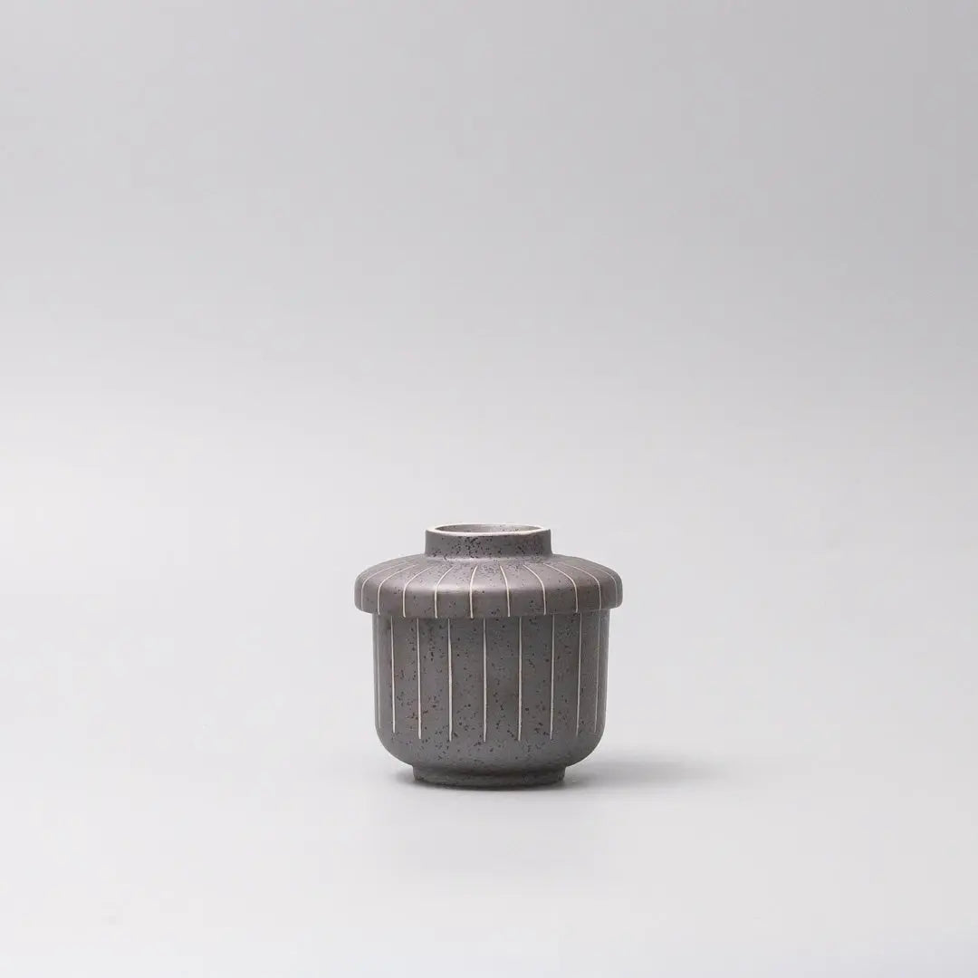 Cup Chawanmushi 170ml Matt Black Stripe Glaze Wholesale Hub
