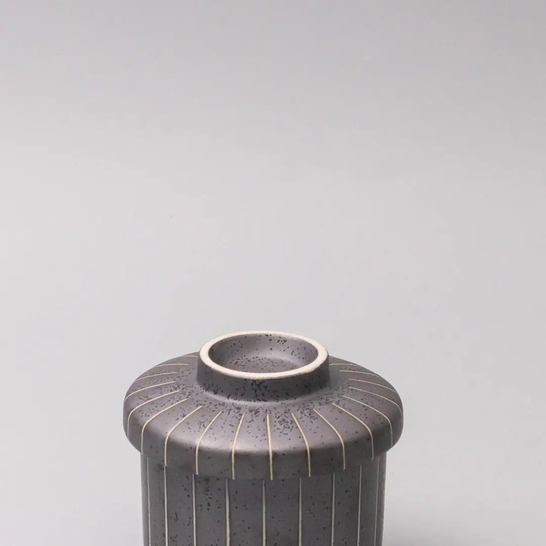 Cup Chawanmushi 170ml Matt Black Stripe Glaze Wholesale Hub