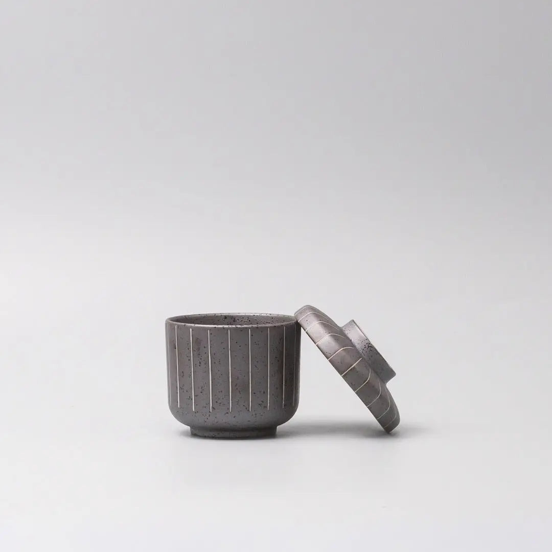 Cup Chawanmushi 170ml Matt Black Stripe Glaze Wholesale Hub